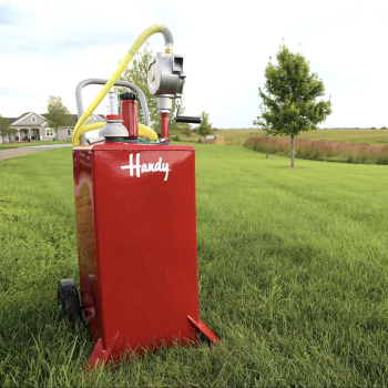 gas caddy outside in grass