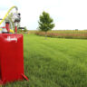 gas caddy outside in grass